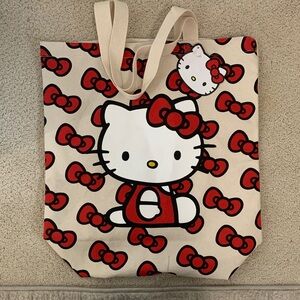 Hello Kitty Red & Cream Character Canvas Tote